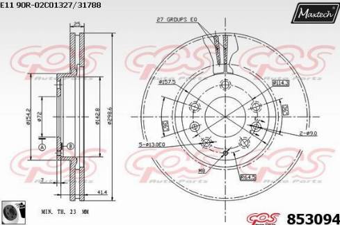 Maxtech 853094.0060 - Спирачен диск vvparts.bg