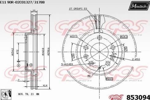 Maxtech 853094.0080 - Спирачен диск vvparts.bg