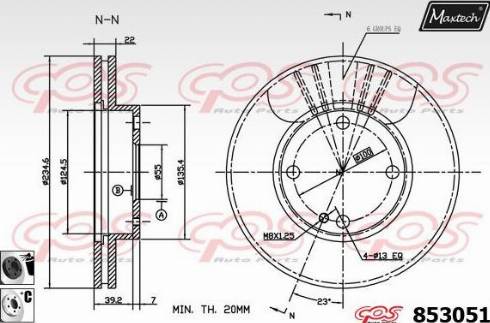 Maxtech 853051.6060 - Спирачен диск vvparts.bg