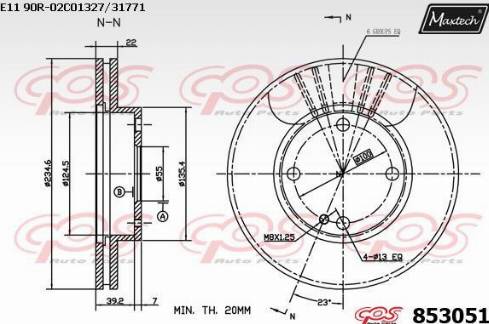 Maxtech 853051.0000 - Спирачен диск vvparts.bg