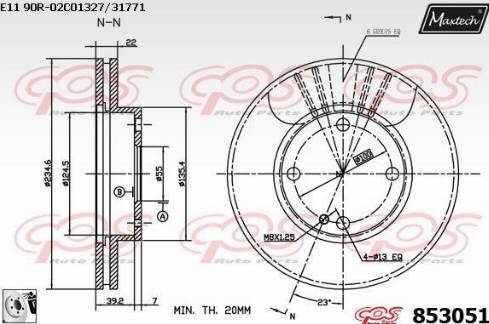 Maxtech 853051.0080 - Спирачен диск vvparts.bg