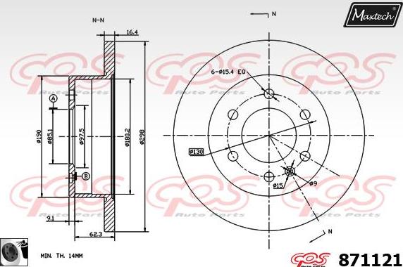 Maxtech 853051 - Спирачен диск vvparts.bg