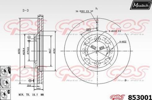 Maxtech 853001.6880 - Спирачен диск vvparts.bg