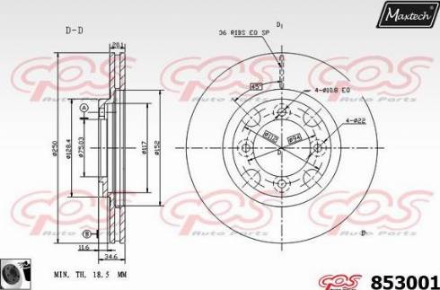 Maxtech 853001.0060 - Спирачен диск vvparts.bg