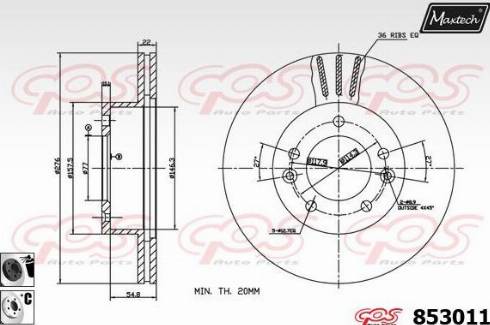 Maxtech 853011.6060 - Спирачен диск vvparts.bg