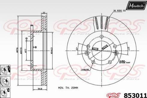 Maxtech 853011.6980 - Спирачен диск vvparts.bg