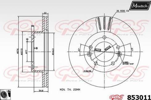 Maxtech 853011.0060 - Спирачен диск vvparts.bg