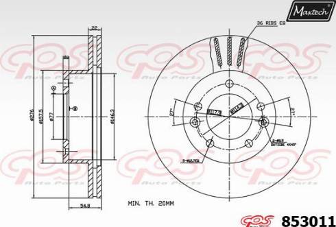 Maxtech 853011.0000 - Спирачен диск vvparts.bg