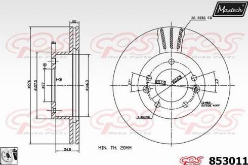 Maxtech 853011.0080 - Спирачен диск vvparts.bg