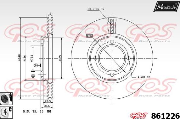 Maxtech 853012 - Спирачен диск vvparts.bg