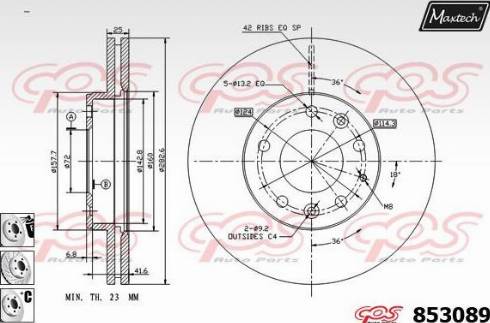 Maxtech 853089.6980 - Спирачен диск vvparts.bg