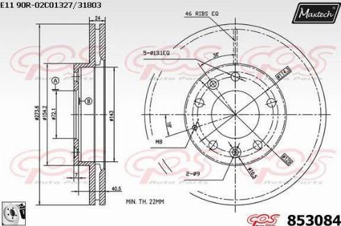 Maxtech 853084.0080 - Спирачен диск vvparts.bg