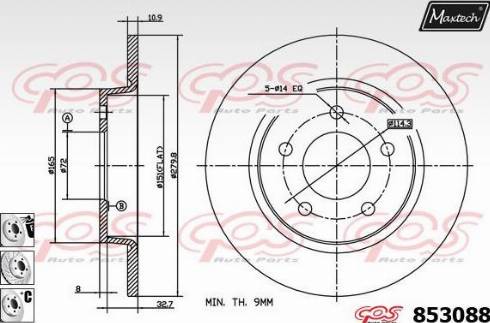 Maxtech 853088.6980 - Спирачен диск vvparts.bg