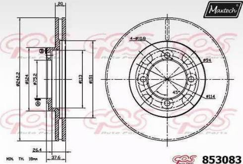 Maxtech 853083.6060 - Спирачен диск vvparts.bg