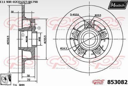 Maxtech 853082.0080 - Спирачен диск vvparts.bg