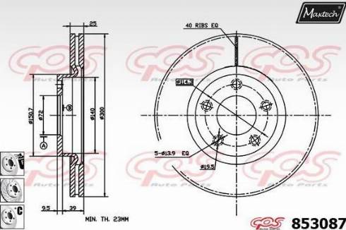 Maxtech 853087.6880 - Спирачен диск vvparts.bg