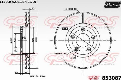 Maxtech 853087.0000 - Спирачен диск vvparts.bg