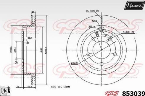 Maxtech 853039.0080 - Спирачен диск vvparts.bg