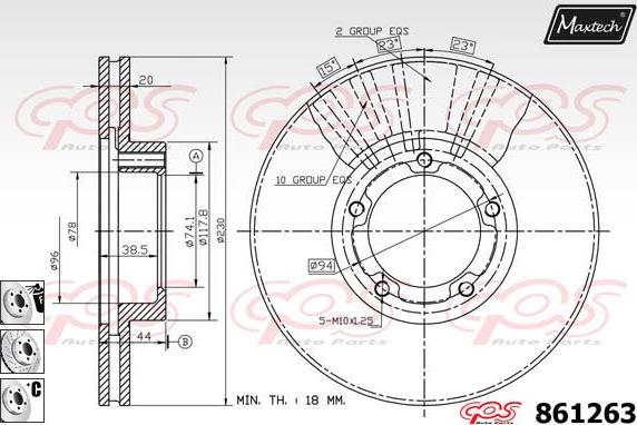 Maxtech 873614 - Спирачен диск vvparts.bg