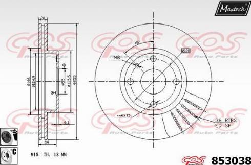 Maxtech 853038.6060 - Спирачен диск vvparts.bg