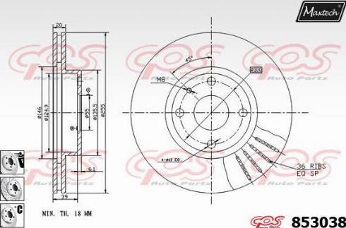 Maxtech 853038.6980 - Спирачен диск vvparts.bg