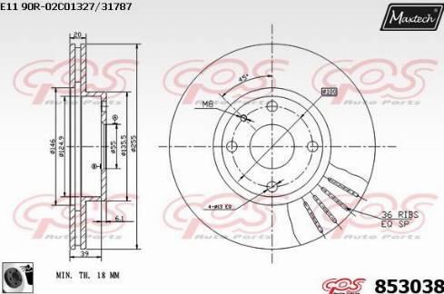 Maxtech 853038.0060 - Спирачен диск vvparts.bg