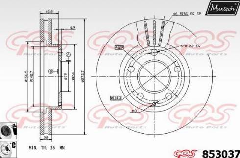 Maxtech 853037.6060 - Спирачен диск vvparts.bg