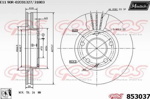 Maxtech 853037.0080 - Спирачен диск vvparts.bg