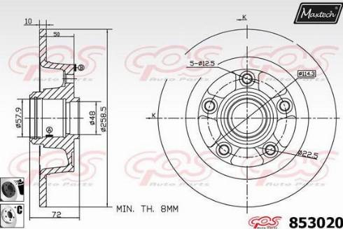 Maxtech 853020.6060 - Спирачен диск vvparts.bg