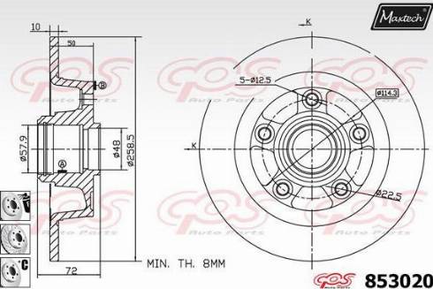 Maxtech 853020.6880 - Спирачен диск vvparts.bg