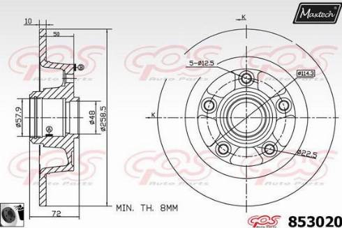 Maxtech 853020.0060 - Спирачен диск vvparts.bg