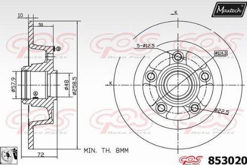 Maxtech 853020.0080 - Спирачен диск vvparts.bg