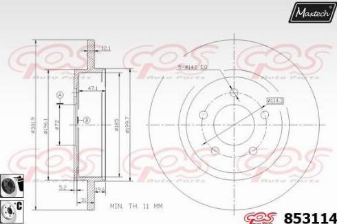 Maxtech 853114.6060 - Спирачен диск vvparts.bg