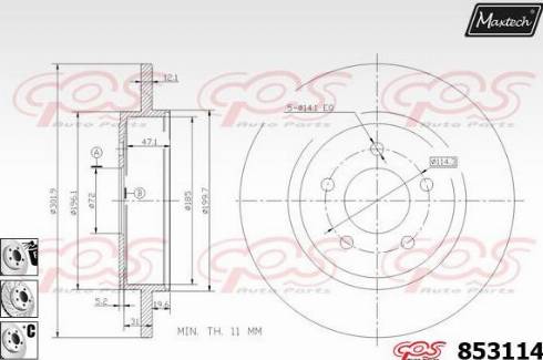 Maxtech 853114.6980 - Спирачен диск vvparts.bg