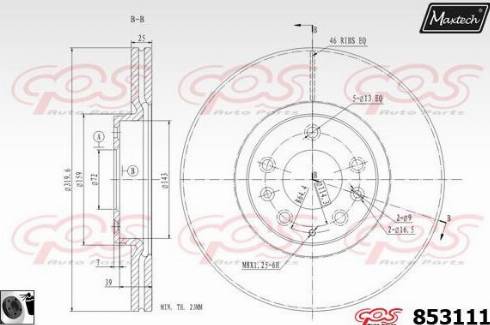 Maxtech 853111.0060 - Спирачен диск vvparts.bg