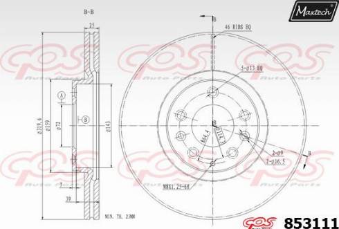 Maxtech 853111.0000 - Спирачен диск vvparts.bg