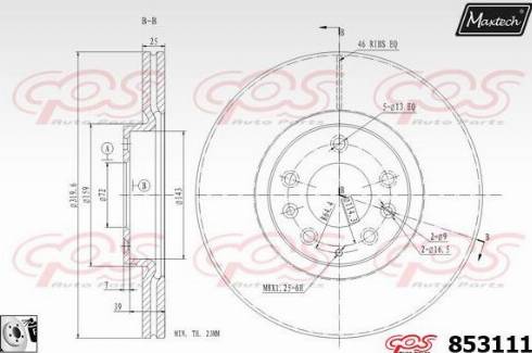 Maxtech 853111.0080 - Спирачен диск vvparts.bg