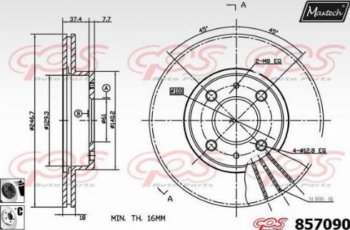 Maxtech 857090.6060 - Спирачен диск vvparts.bg