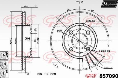 Maxtech 857090.6880 - Спирачен диск vvparts.bg