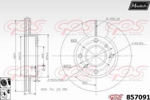 Maxtech 857091.6060 - Спирачен диск vvparts.bg