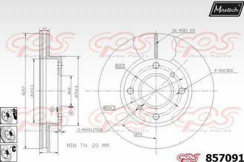 Maxtech 857091.6880 - Спирачен диск vvparts.bg