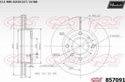 Maxtech 857091.0000 - Спирачен диск vvparts.bg