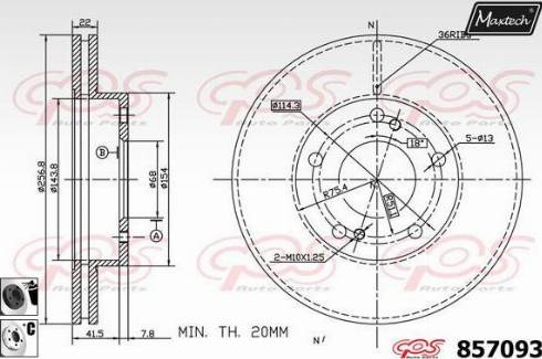 Maxtech 857093.6060 - Спирачен диск vvparts.bg