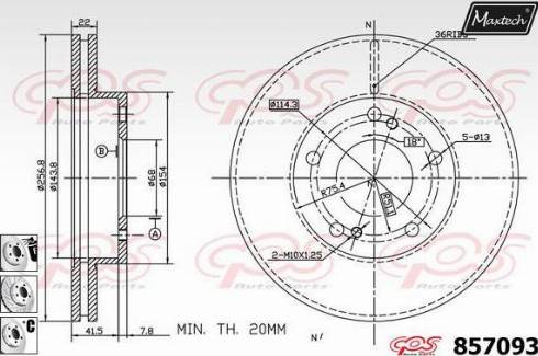 Maxtech 857093.6980 - Спирачен диск vvparts.bg