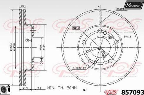 Maxtech 857093.0060 - Спирачен диск vvparts.bg