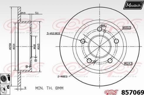 Maxtech 857069.6060 - Спирачен диск vvparts.bg