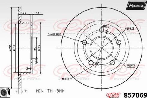 Maxtech 857069.0060 - Спирачен диск vvparts.bg