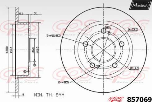 Maxtech 857069.0000 - Спирачен диск vvparts.bg