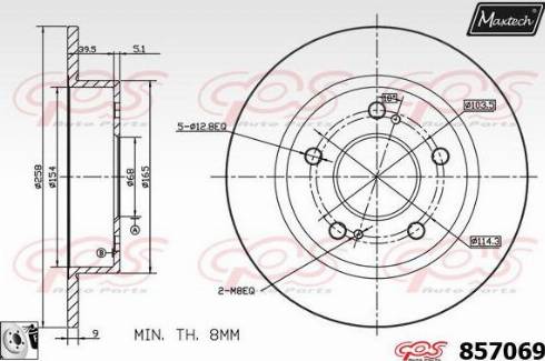 Maxtech 857069.0080 - Спирачен диск vvparts.bg