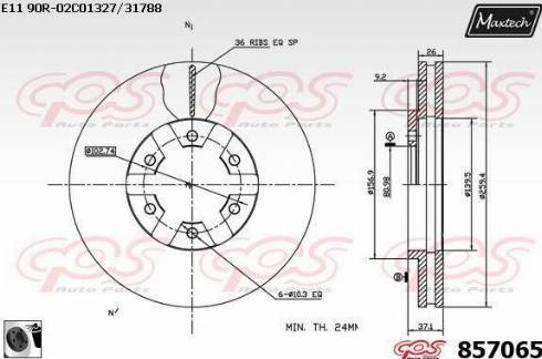 Maxtech 857065.0060 - Спирачен диск vvparts.bg